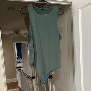 Express Sleeveless Sage Green Bodysuit